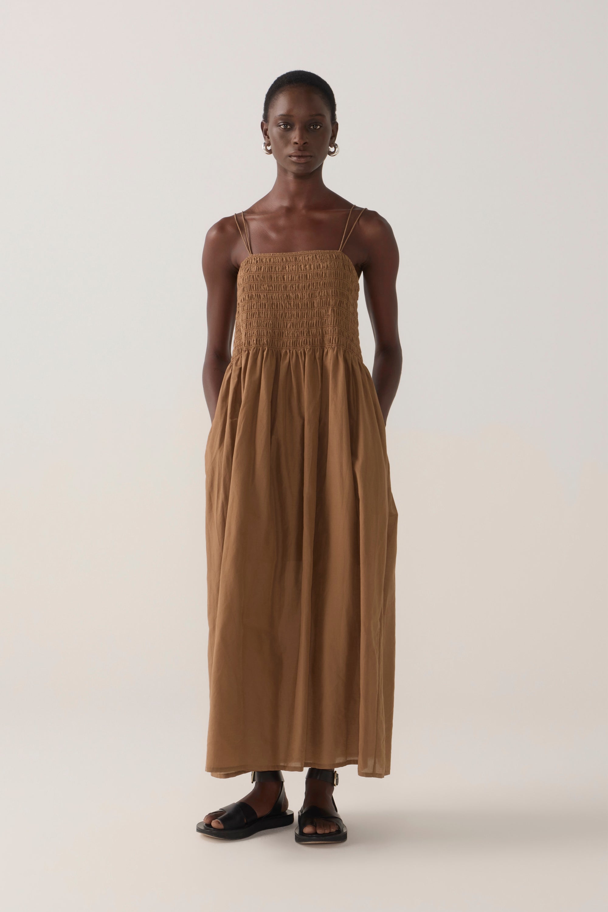 Liv Dress | Chestnut Cotton Silk