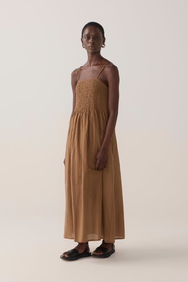 Liv Dress | Chestnut Cotton Silk