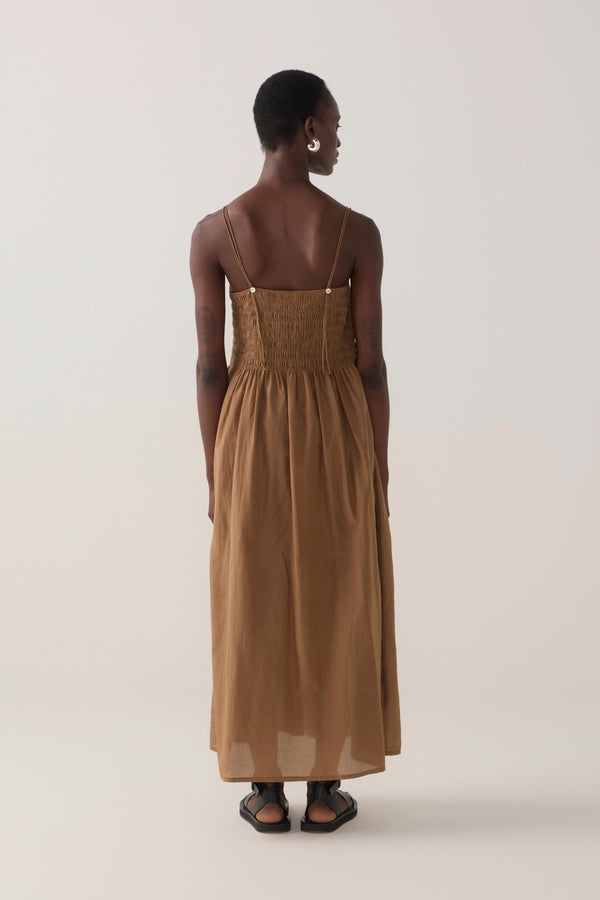 Liv Dress | Chestnut Cotton Silk