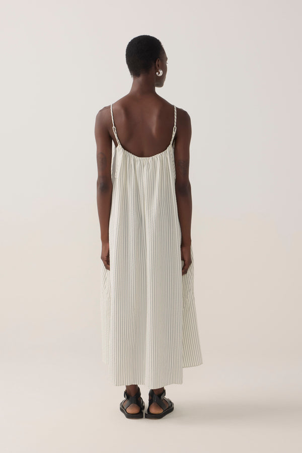 Maddie Dress | Basil Stripe Seersucker