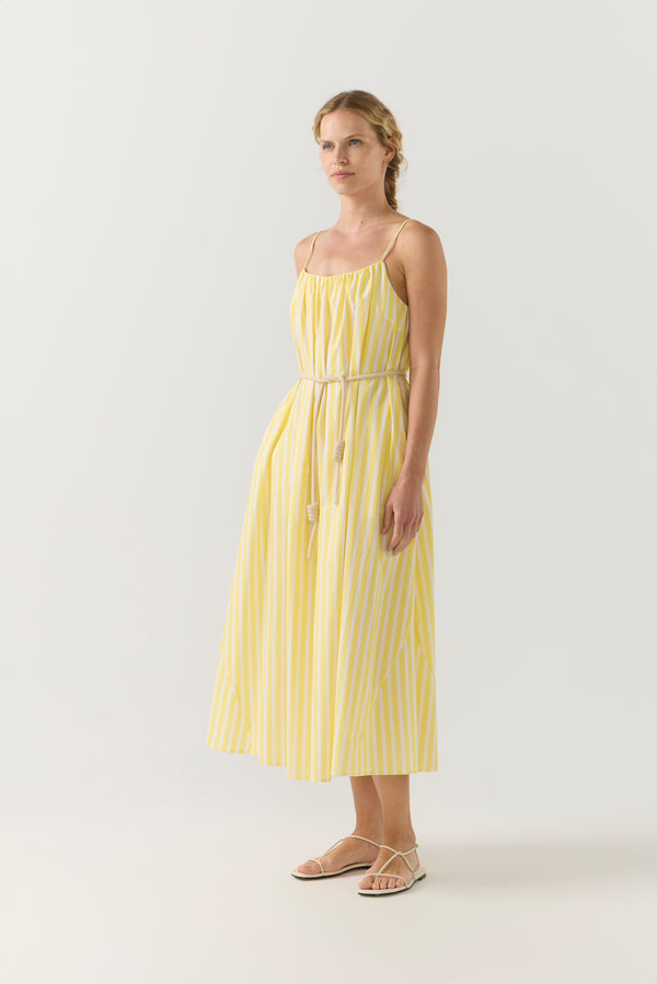 Maddie Dress | Lemon Stripe Poplin