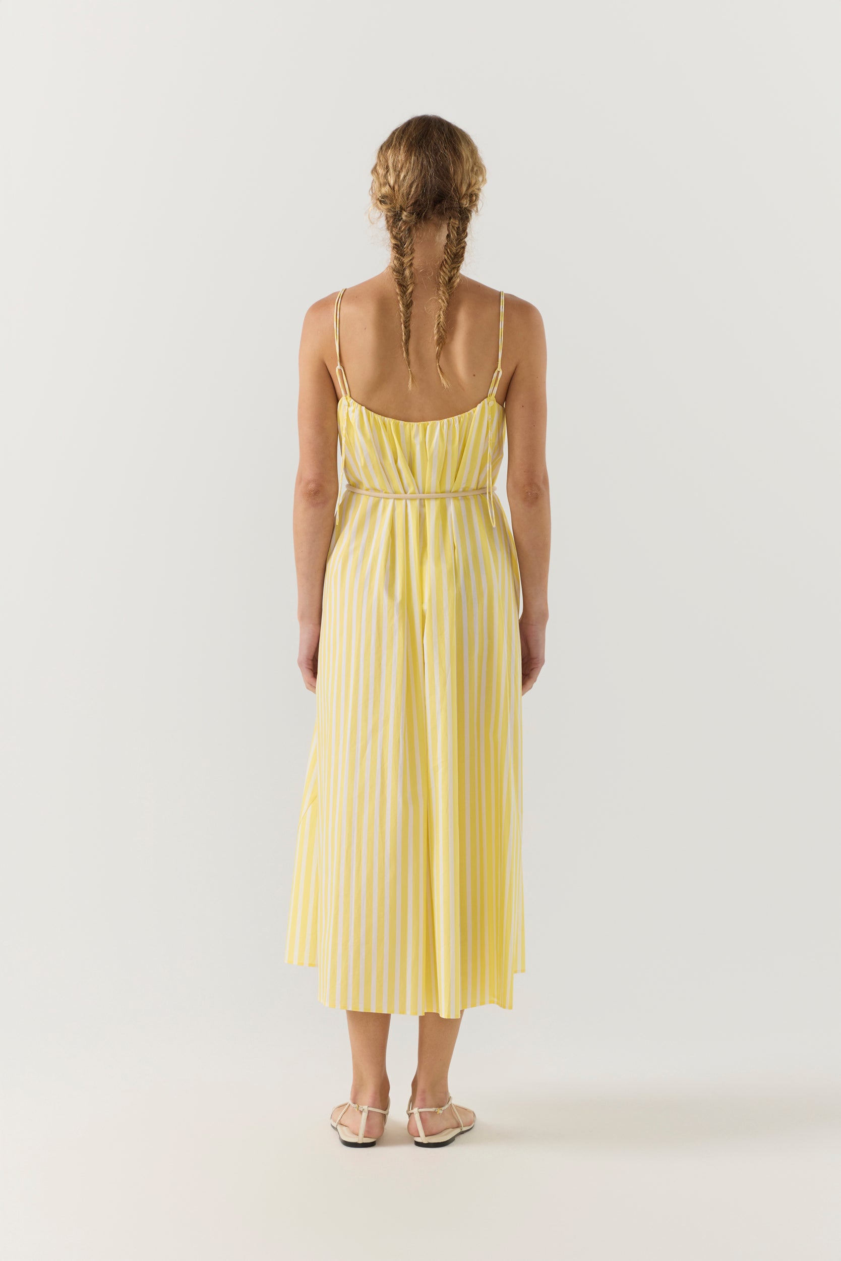Maddie Dress | Lemon Stripe Poplin