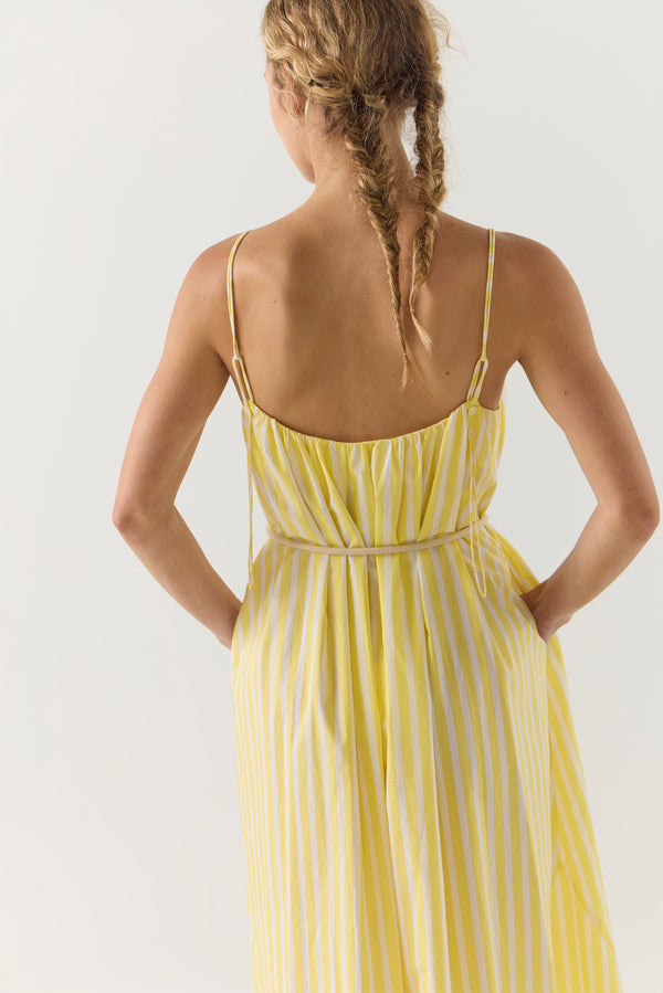 Maddie Dress | Lemon Stripe Poplin
