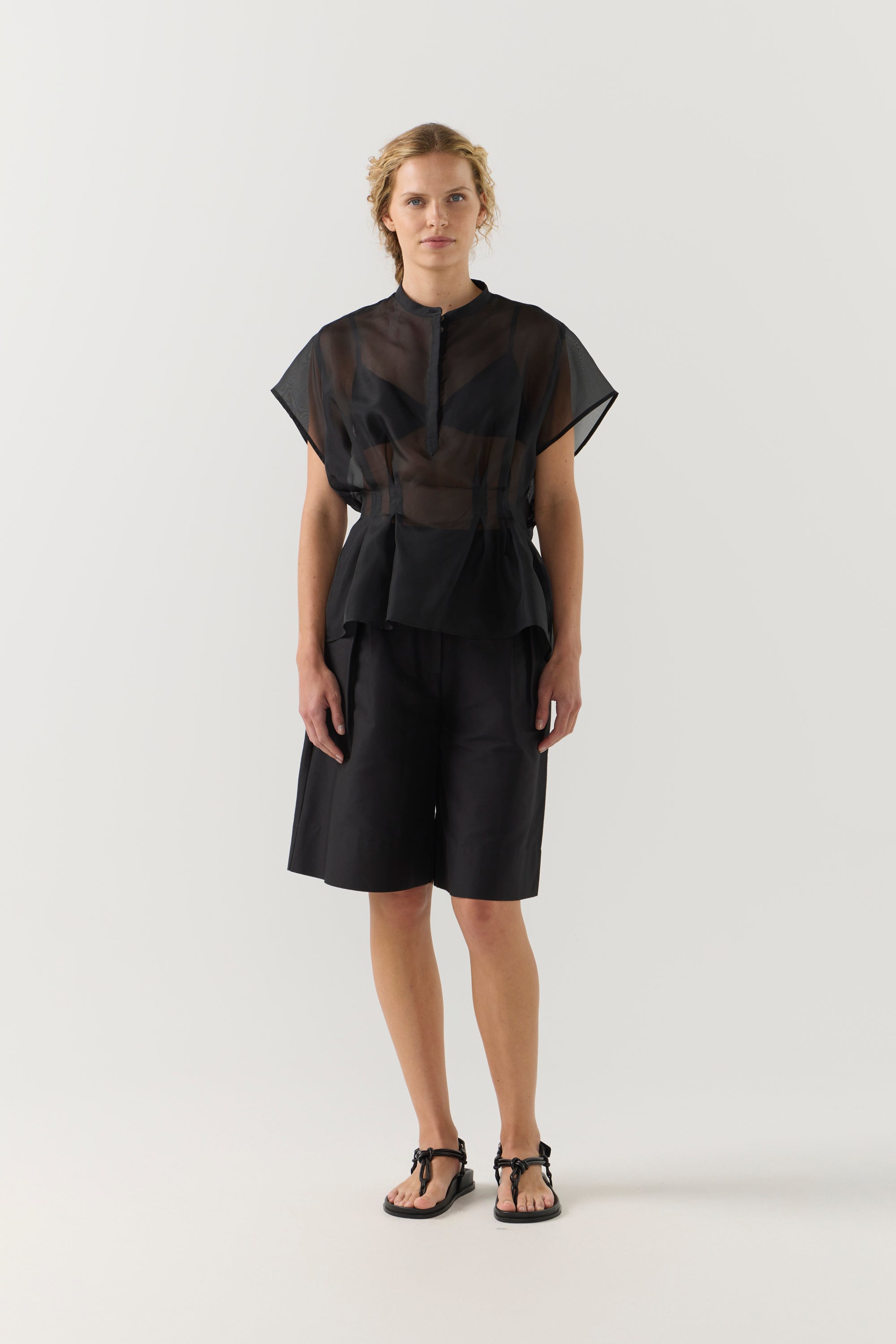 Marabelle Top | Black Silk Organza
