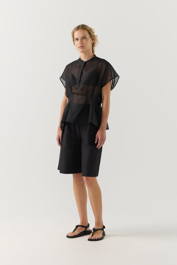 Marabelle Top | Black Silk Organza