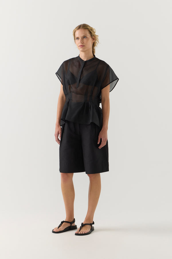 Marabelle Top | Black Silk Organza