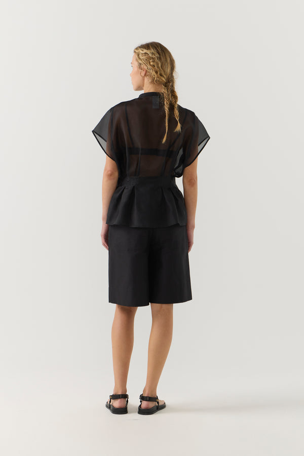 Marabelle Top | Black Silk Organza