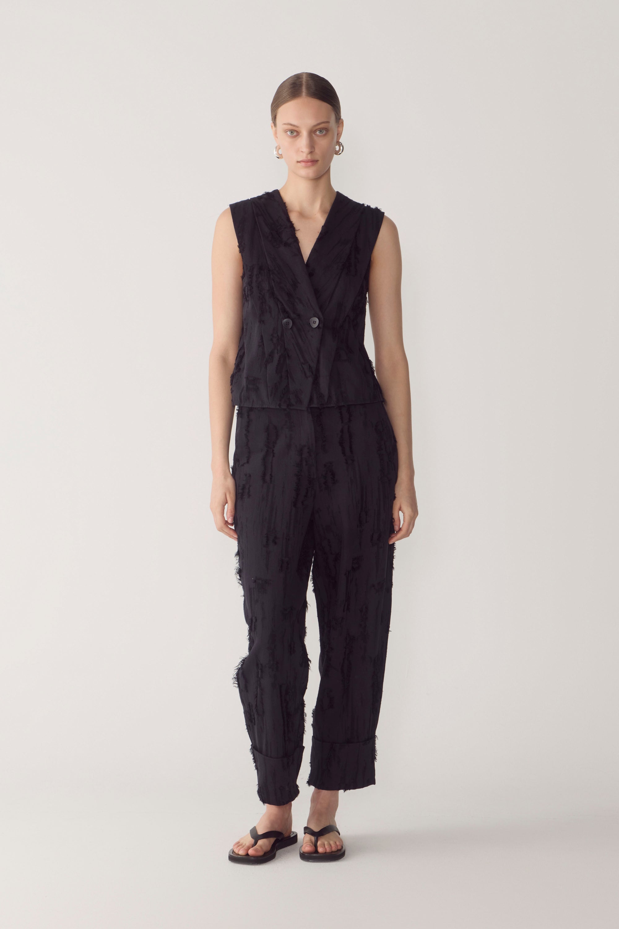 Blair Pant | Black Freyed Jacquard