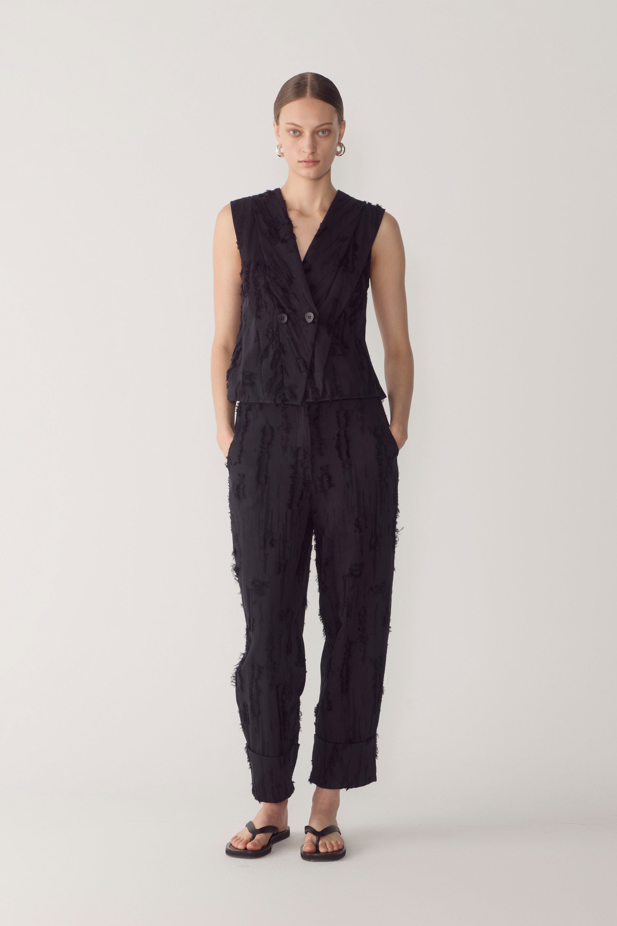Blair Pant | Black Freyed Jacquard