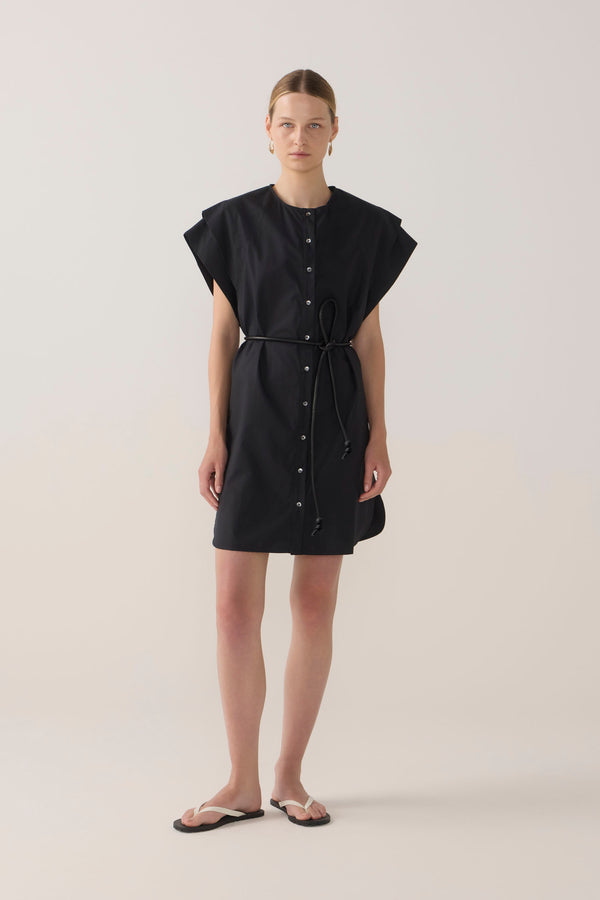 Maria Dress | Black Cotton Tencel