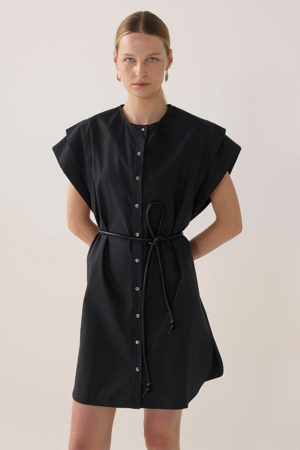 Maria Dress | Black Cotton Tencel