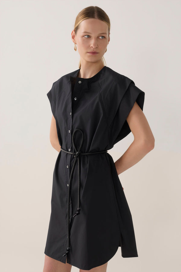 Maria Dress | Black Cotton Tencel