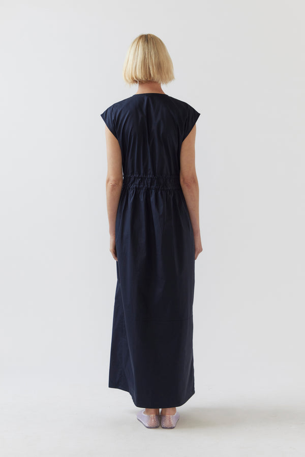 Meg Dress | Navy Poplin