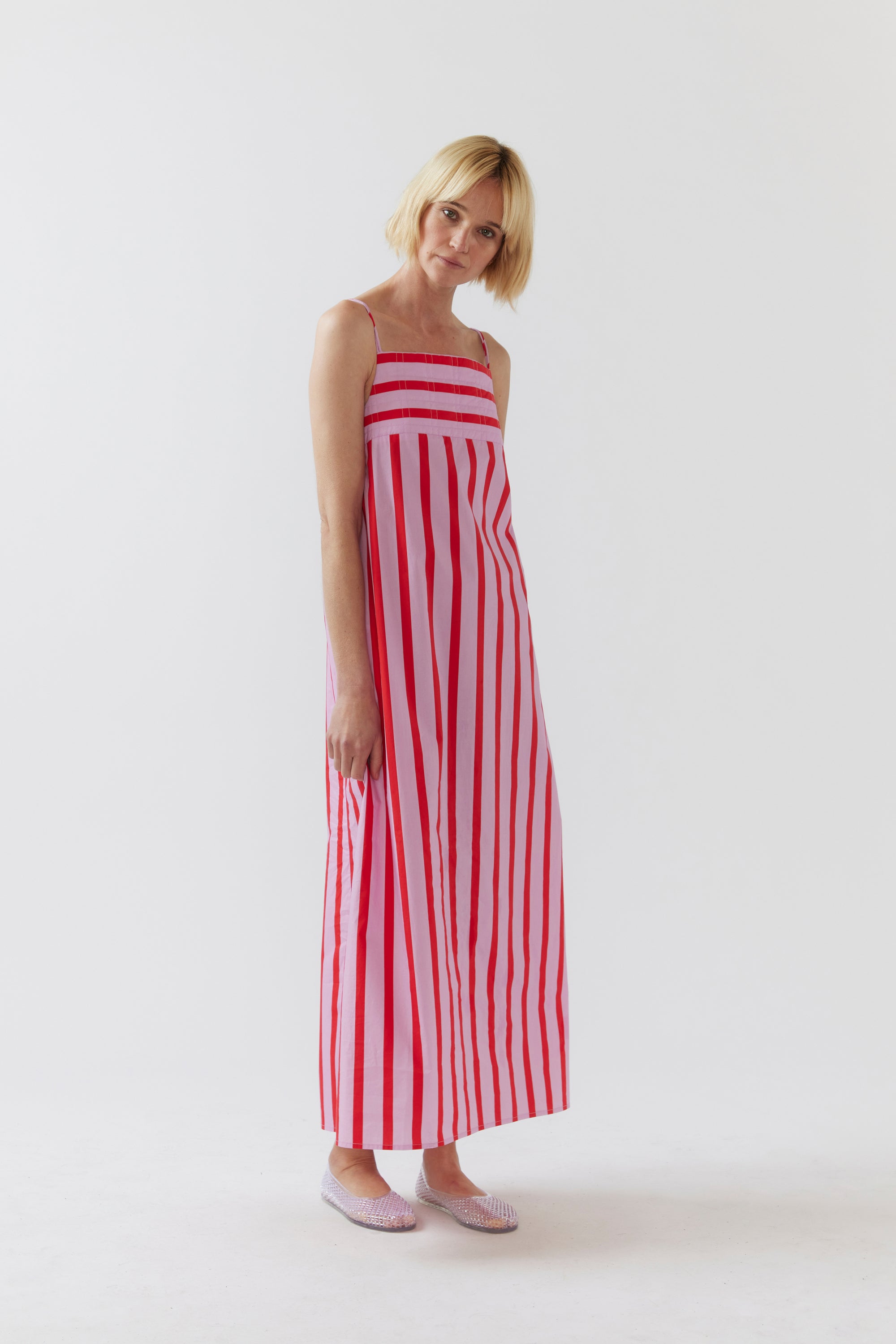 Mindy Dress | Candy Stripe Poplin