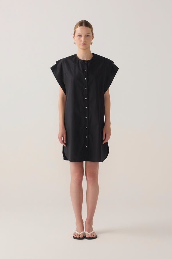 Maria Dress | Black Cotton Tencel