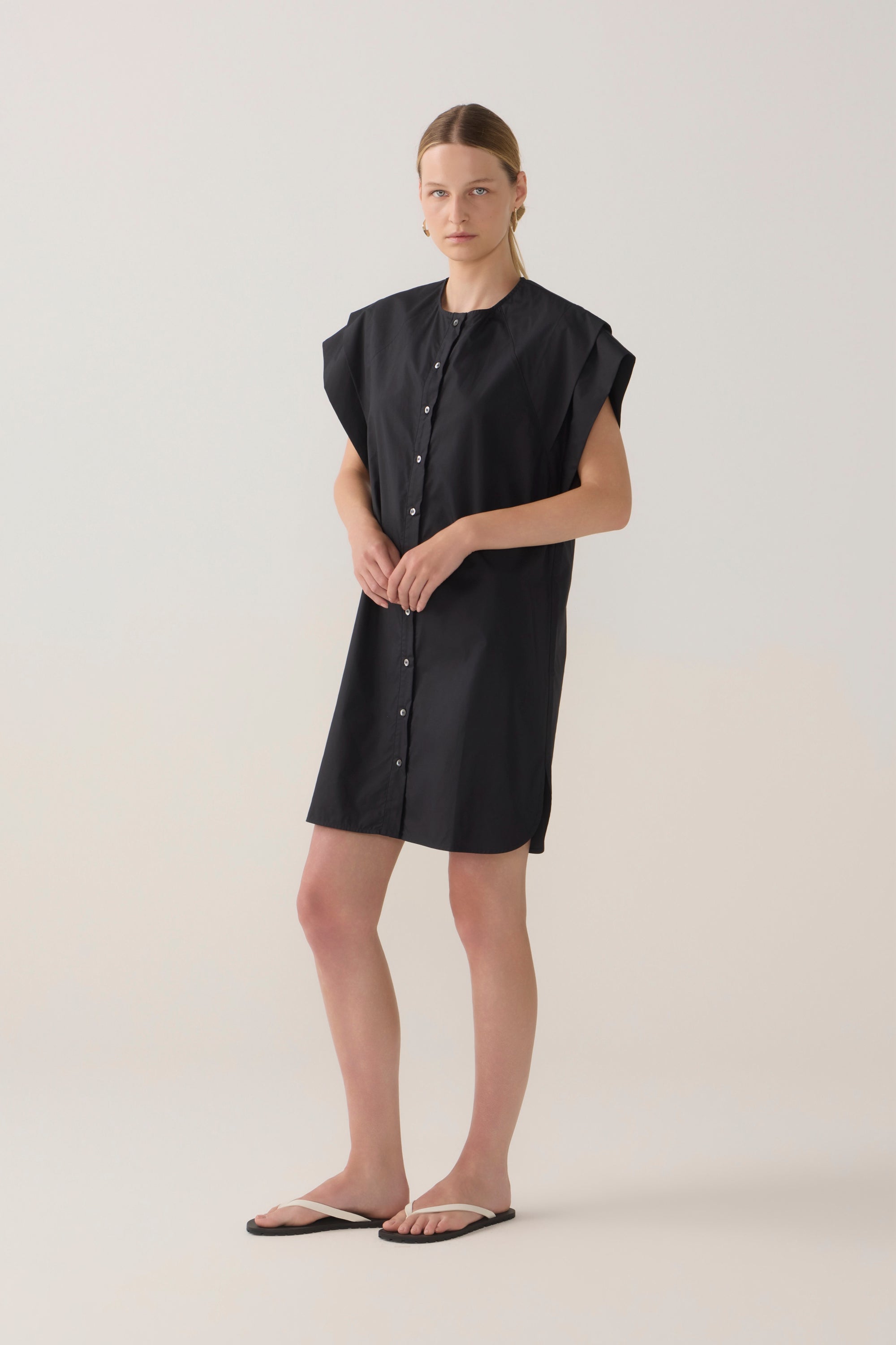 Maria Dress | Black Cotton Tencel