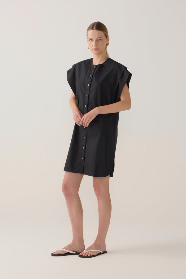 Maria Dress | Black Cotton Tencel