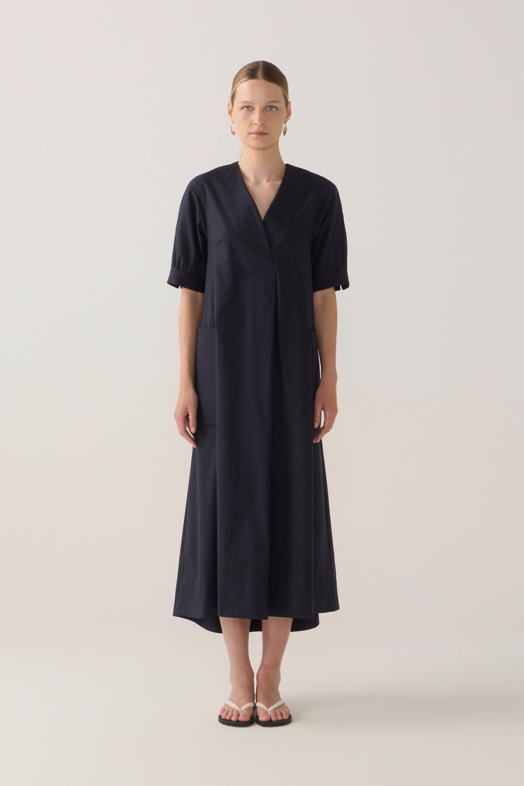 Marlowe Dress | Navy Cotton Tencel