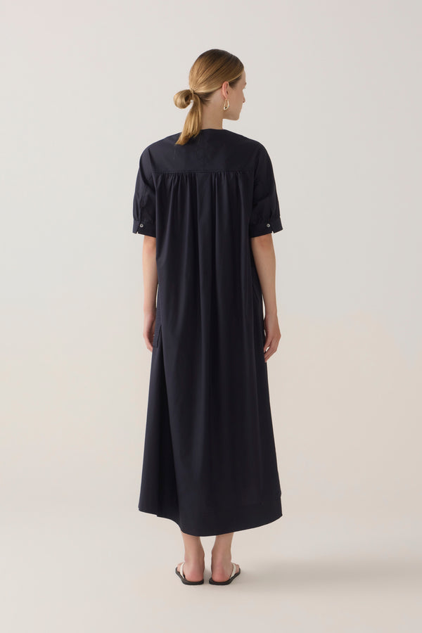 Marlowe Dress | Navy Cotton Tencel