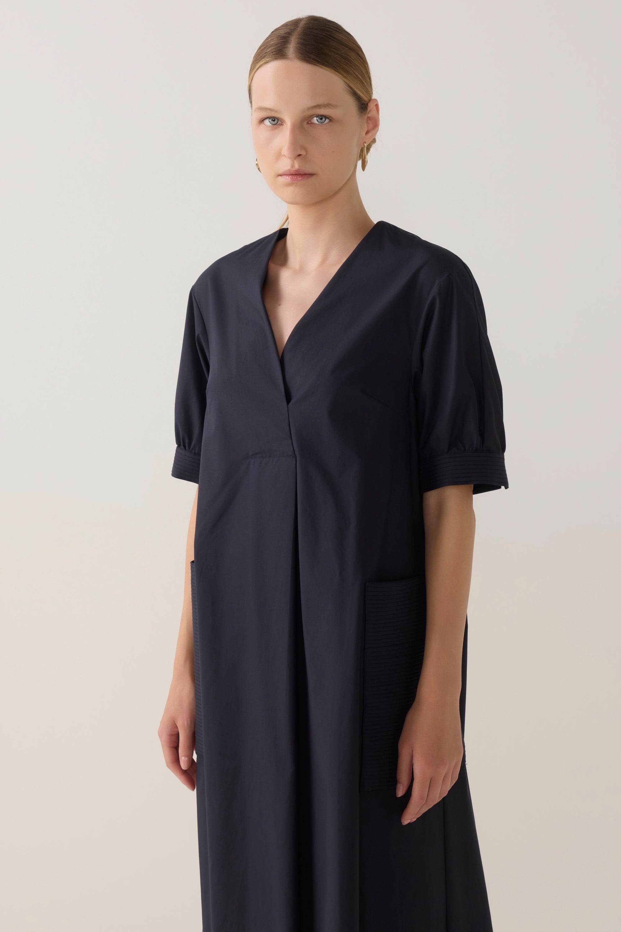 Marlowe Dress | Navy Cotton Tencel