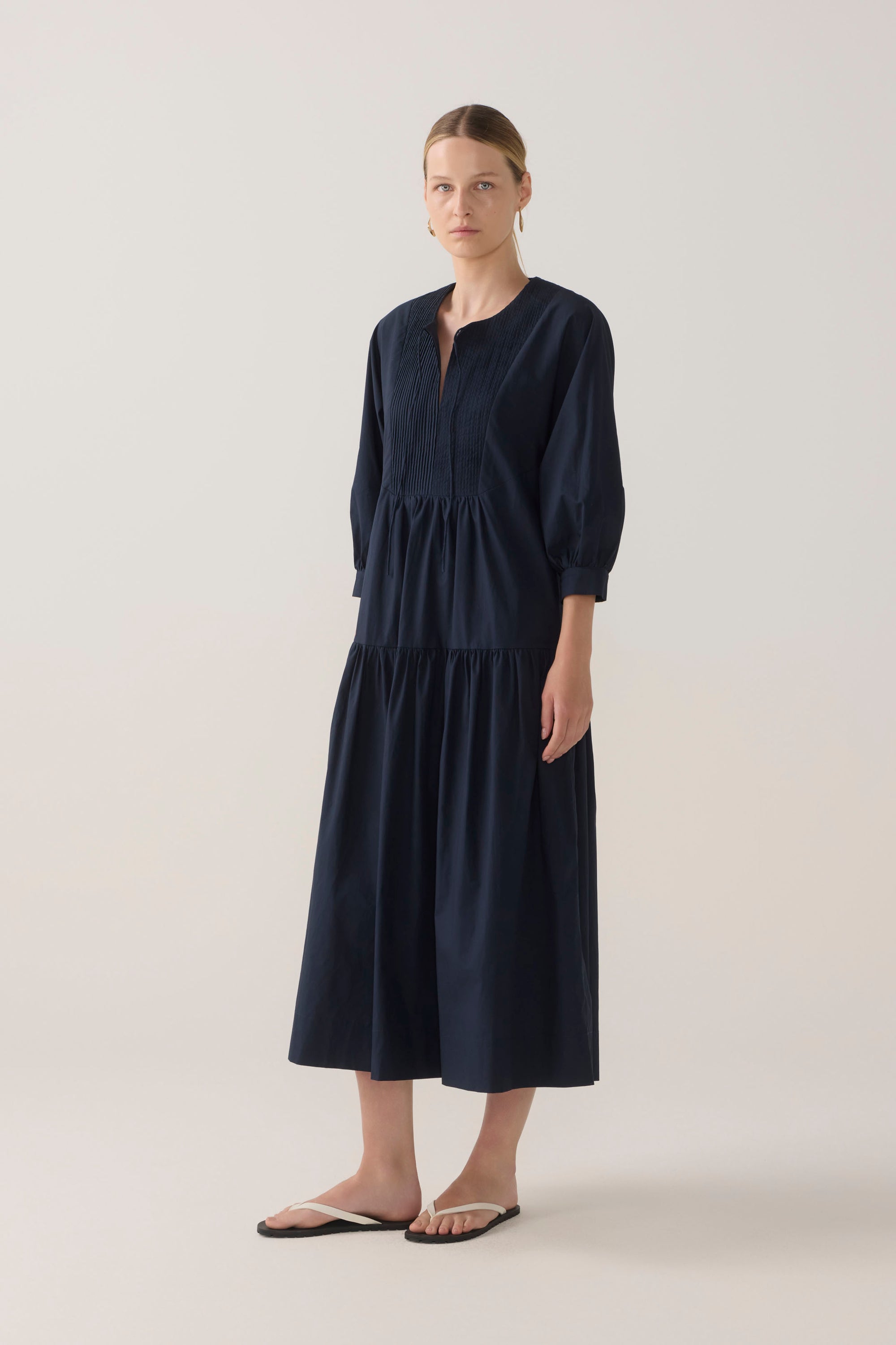 Mavi Dress | Navy Poplin