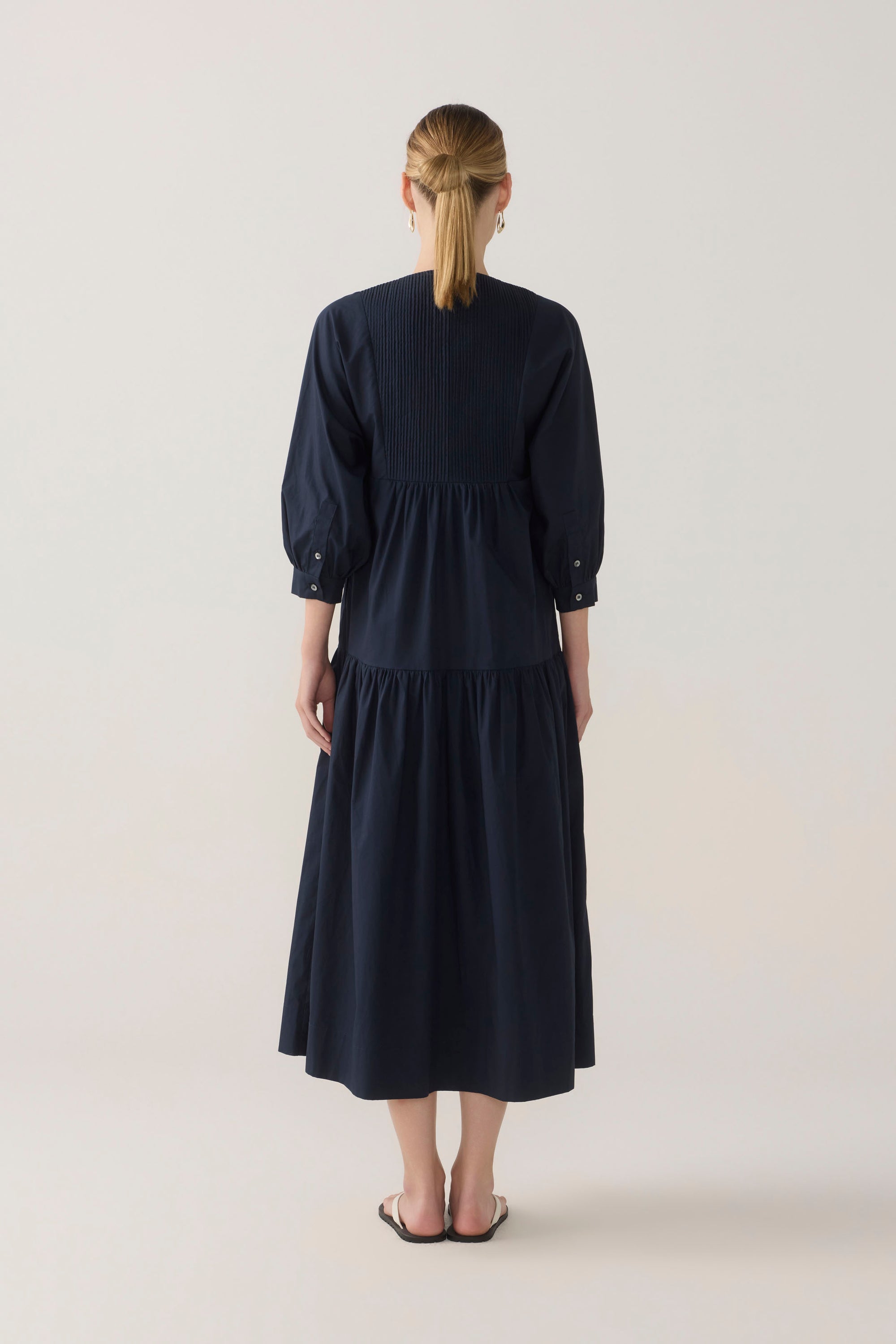Mavi Dress | Navy Poplin