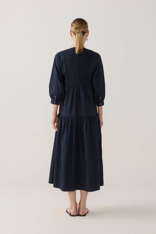Mavi Dress | Navy Poplin