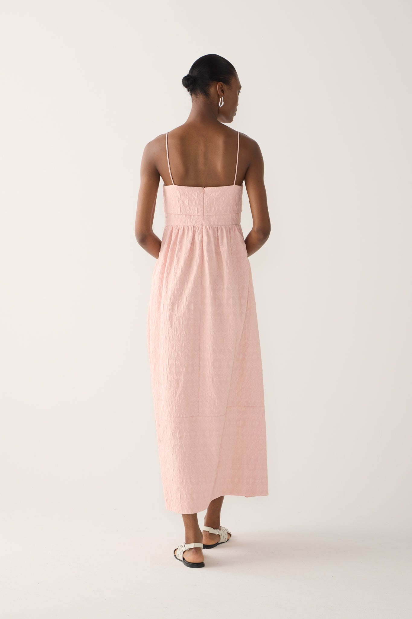 Nicole Dress | Lace Pink Jacquard