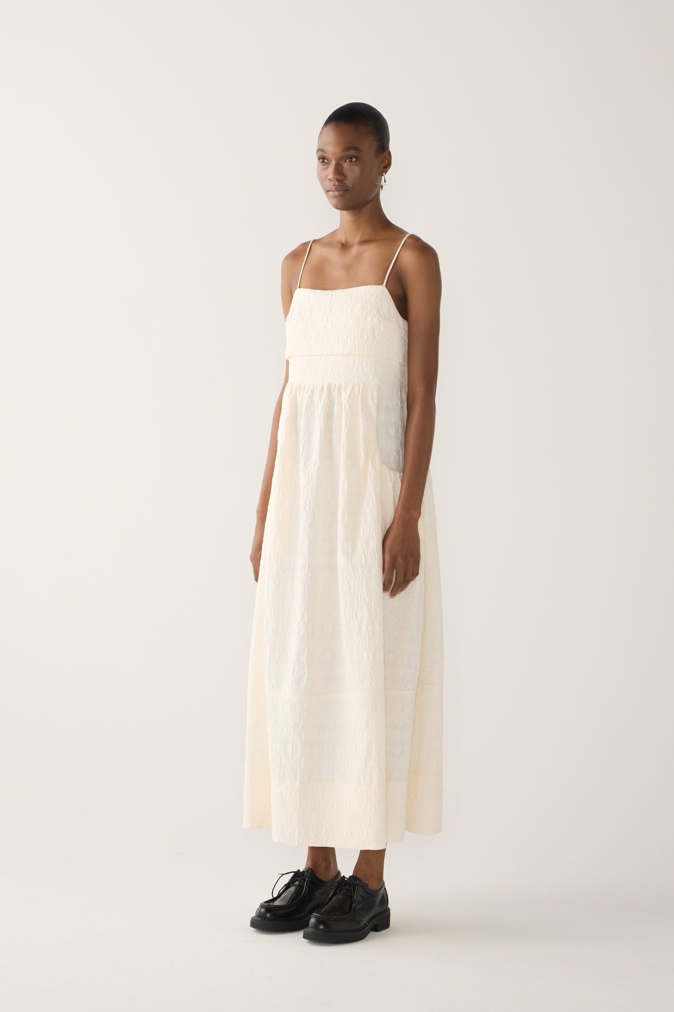 Nicole Dress | Off White Jacquard