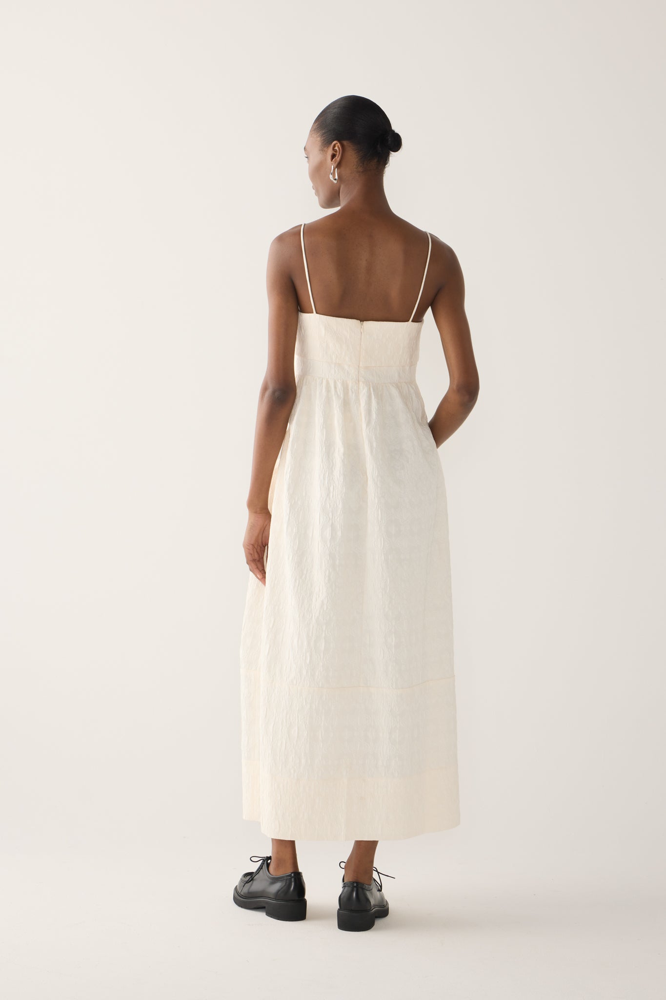 Nicole Dress | Off White Jacquard