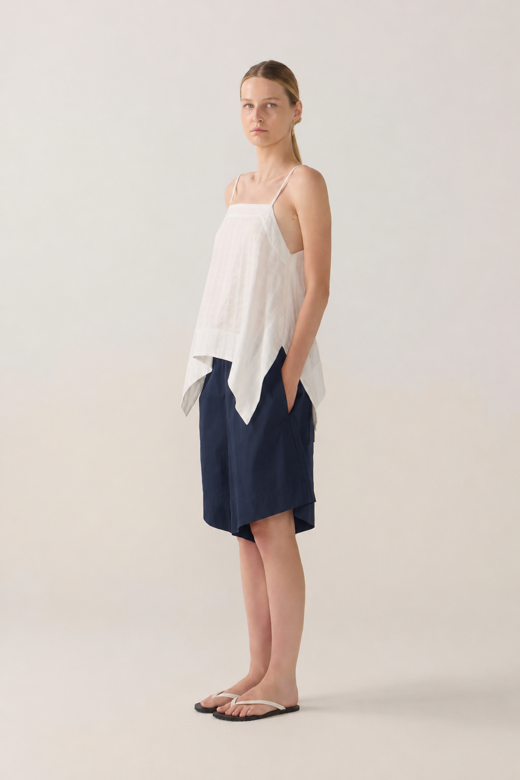 Summer Short | Navy Poplin