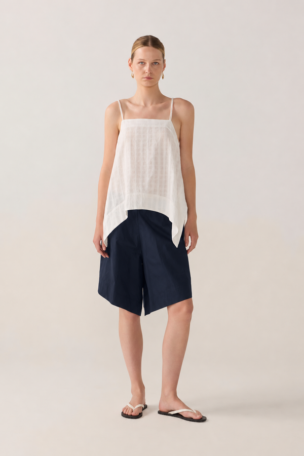 Summer Short | Navy Poplin