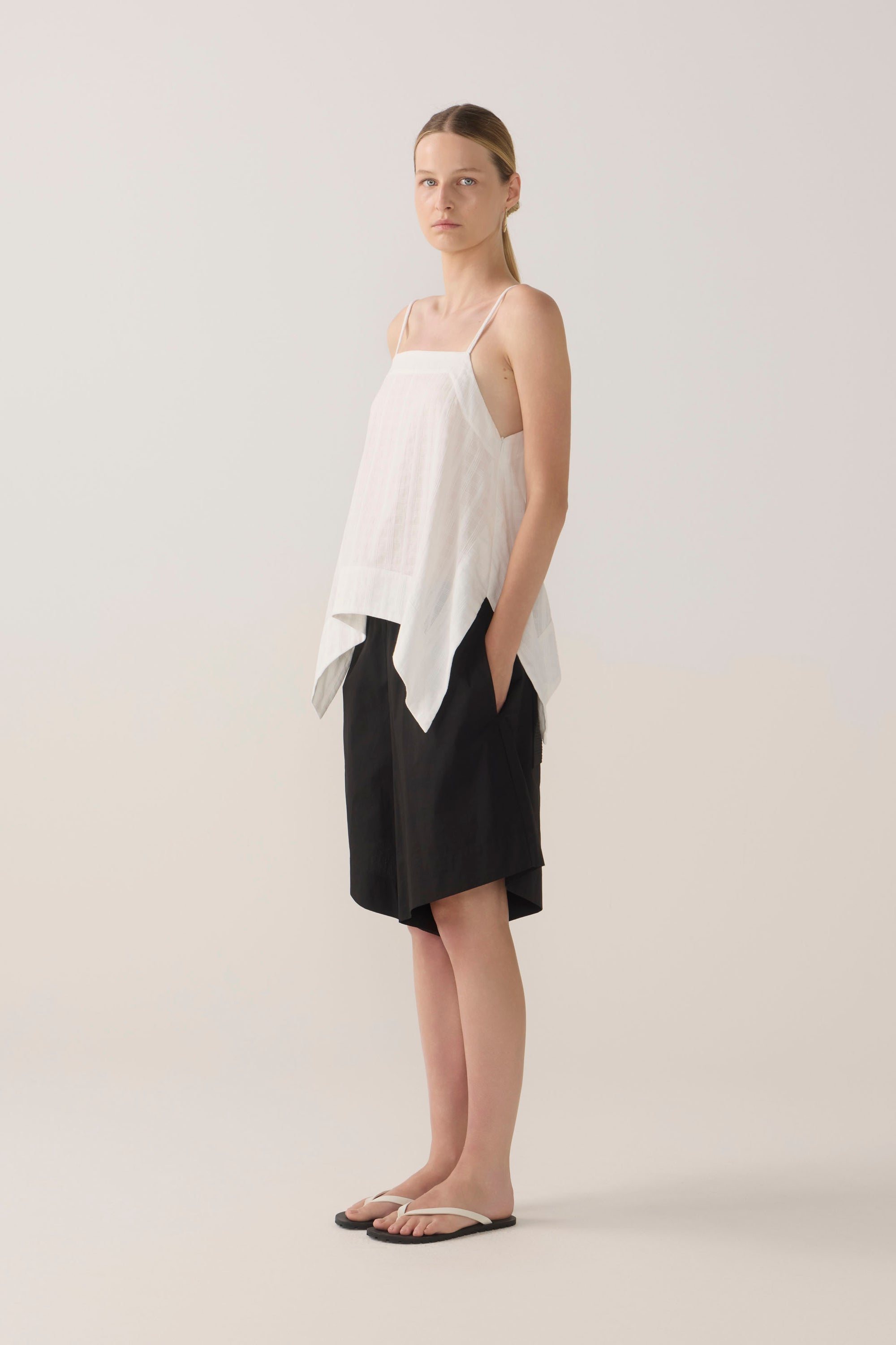 Neena Top | White Check Cotton