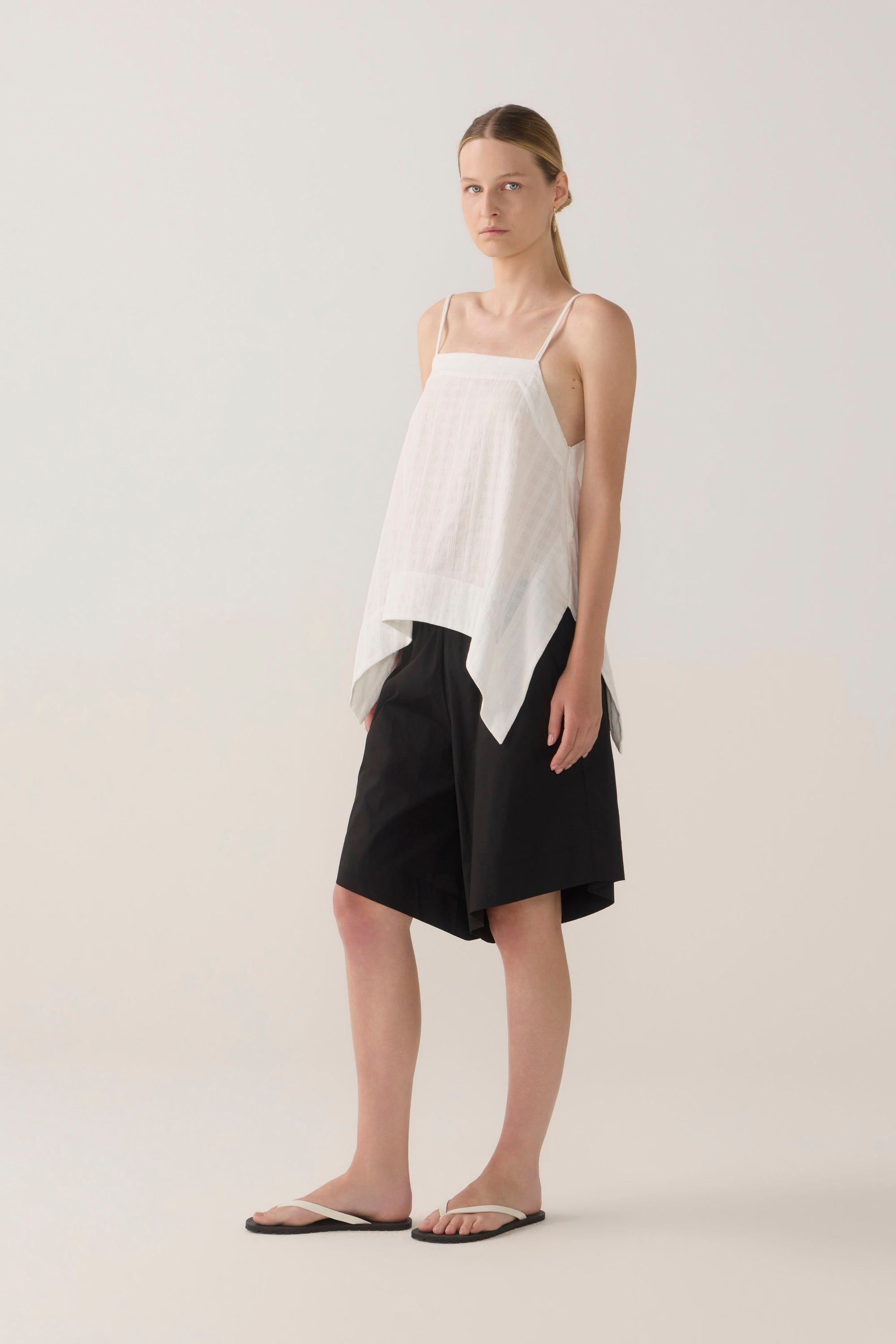 Neena Top | White Check Cotton