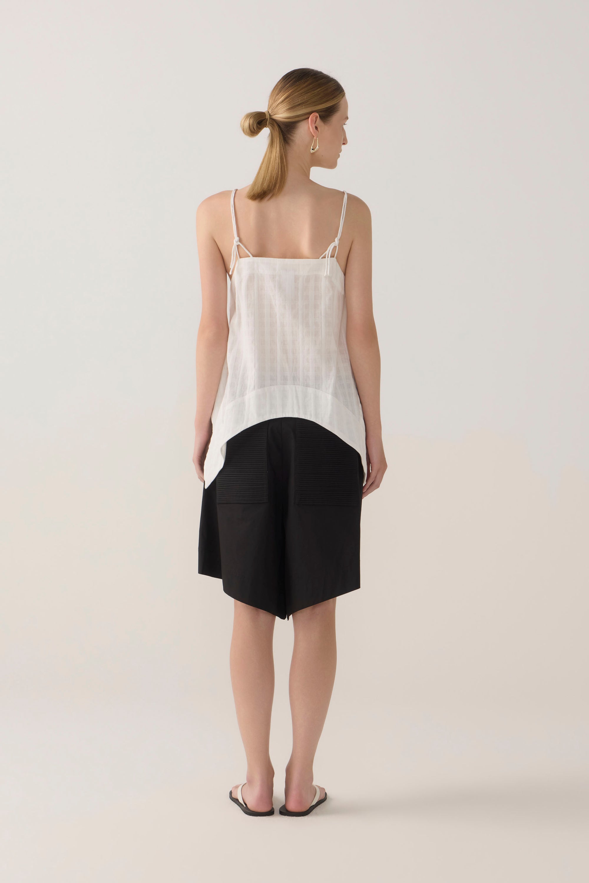 Neena Top | White Check Cotton