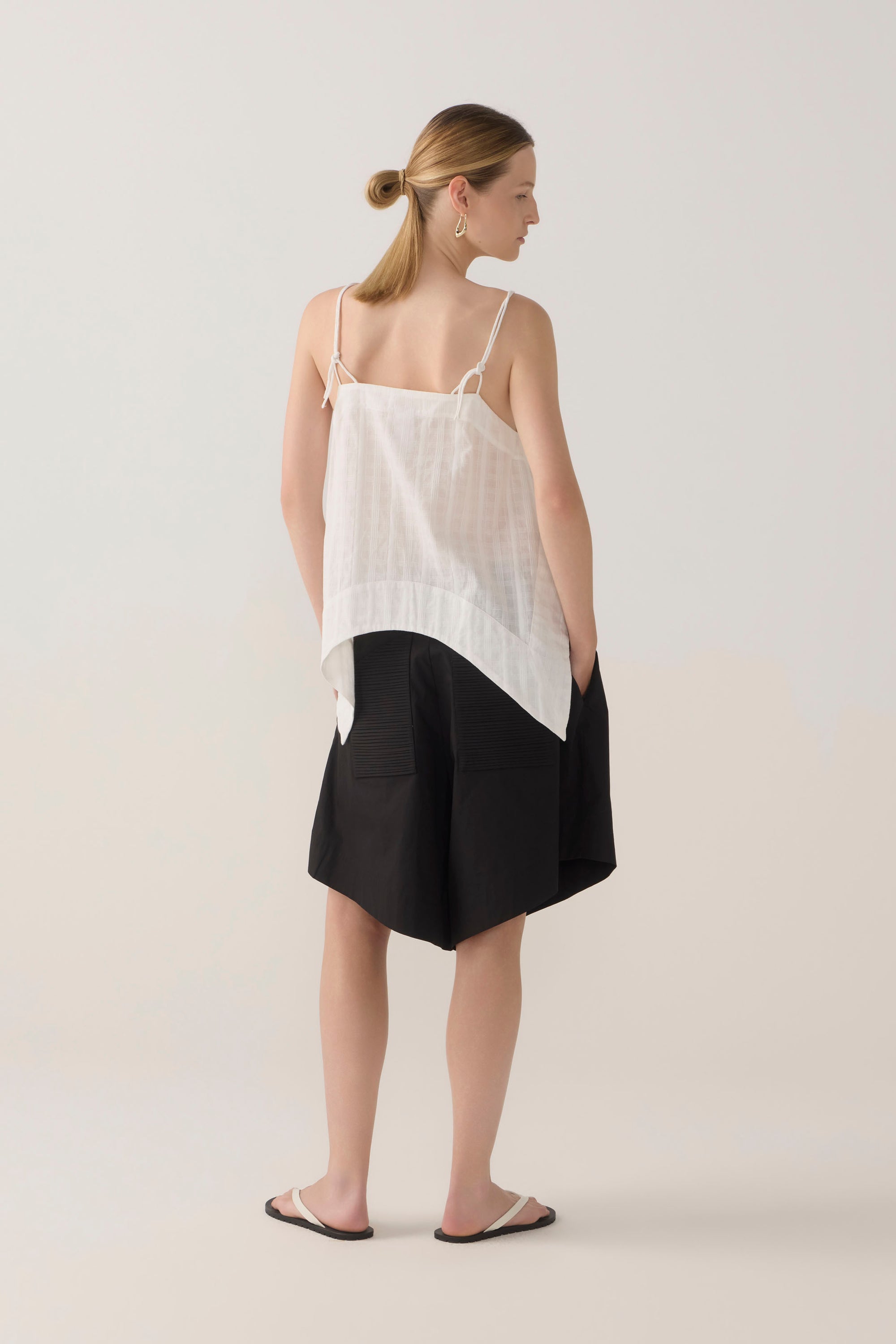 Neena Top | White Check Cotton