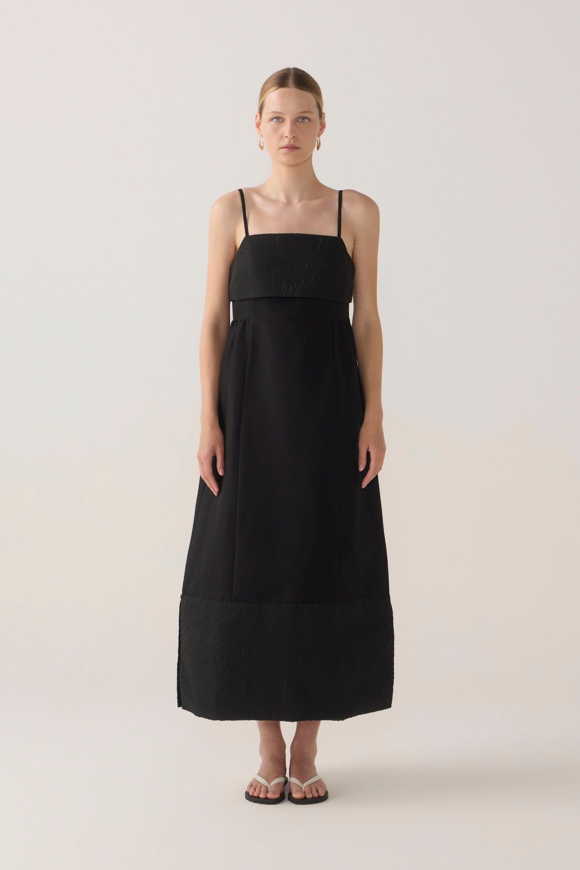 Nova Dress | Black Cotton Silk