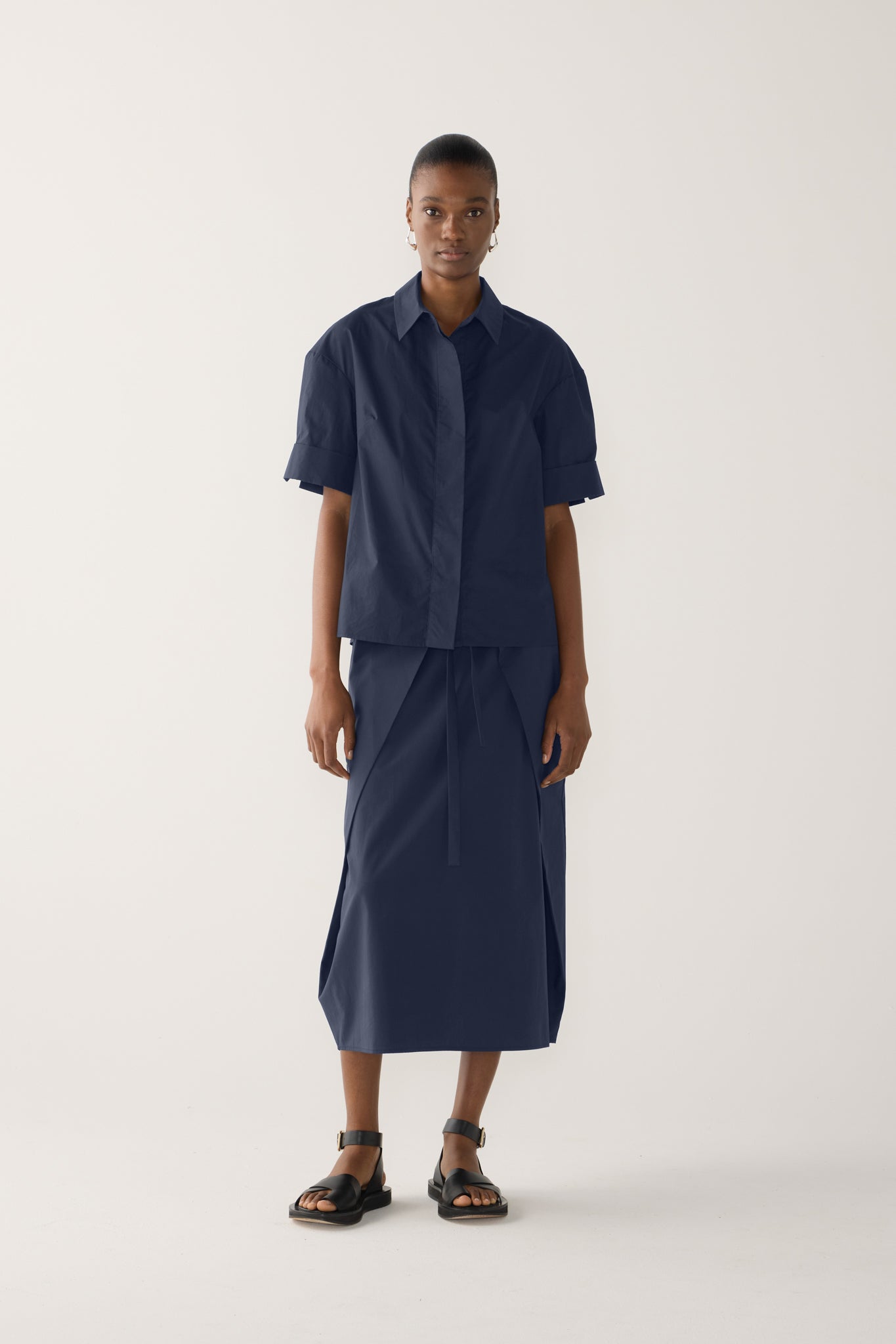 Pixie Shirt | Navy Poplin