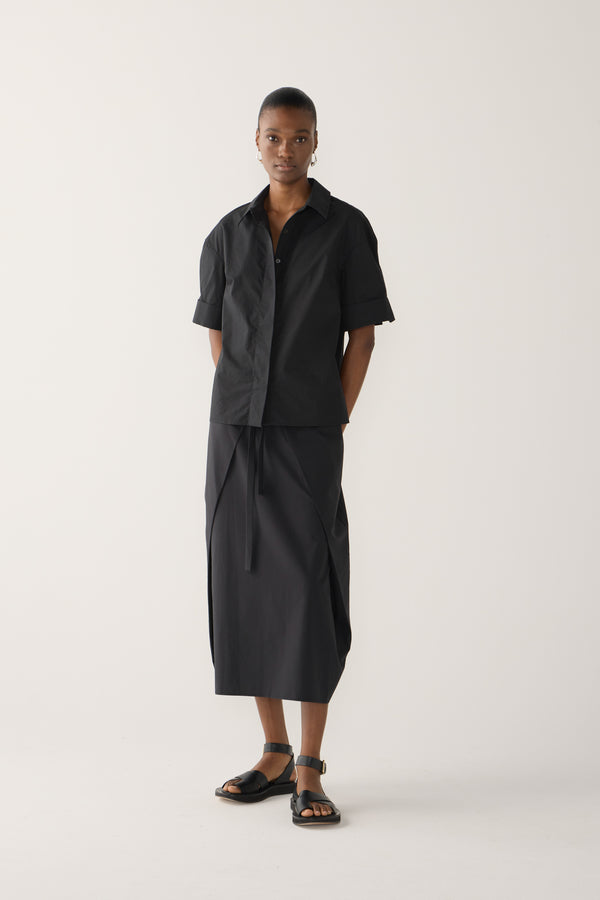 Pixie Shirt | Black Poplin