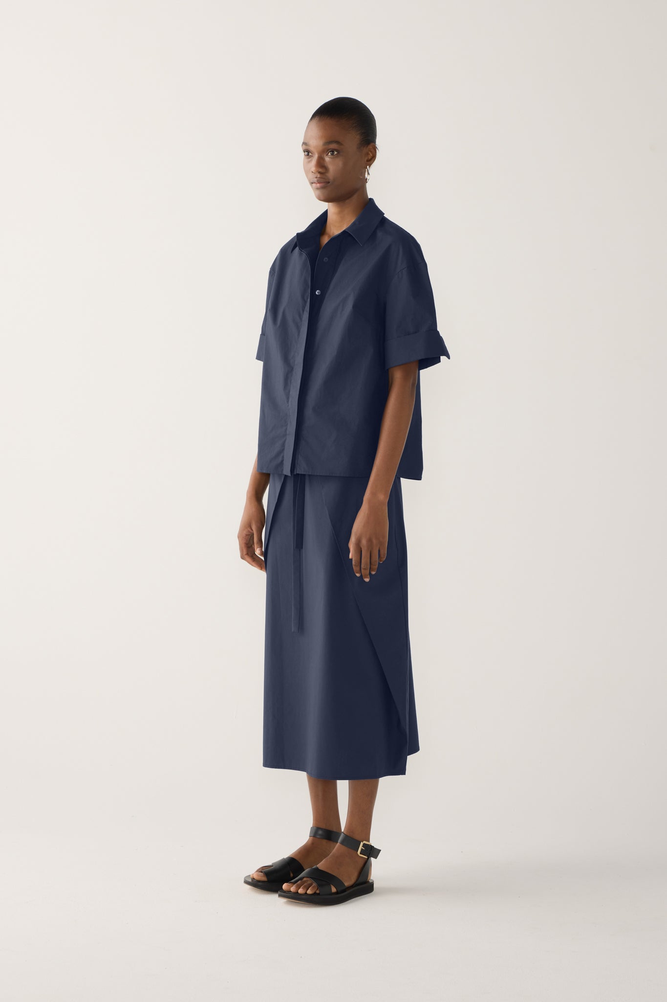 Pixie Shirt | Navy Poplin