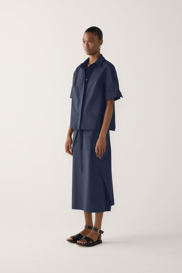 Pixie Shirt | Navy Poplin