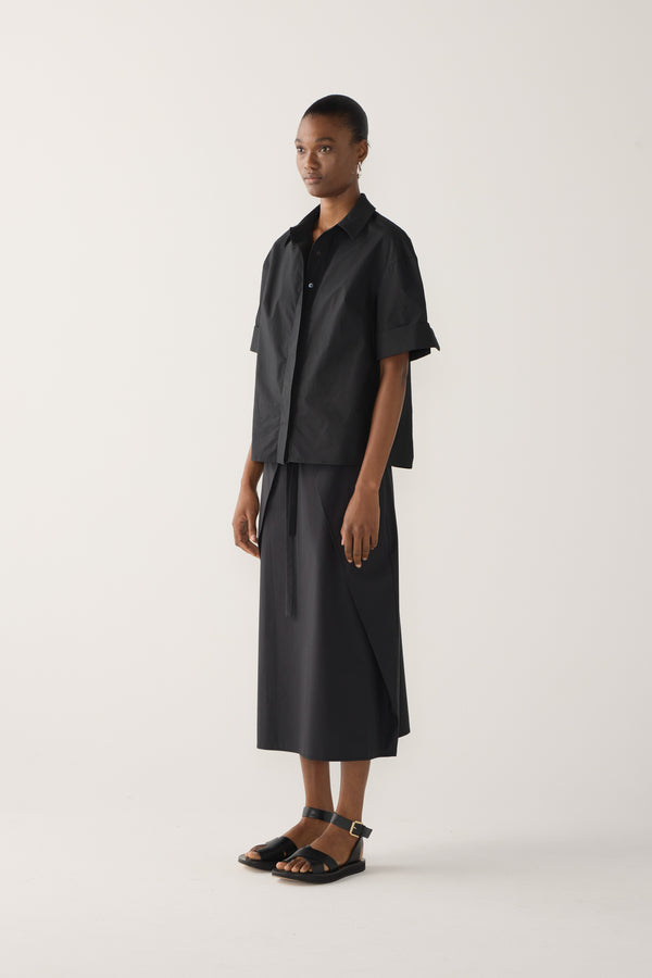 Pixie Shirt | Black Poplin
