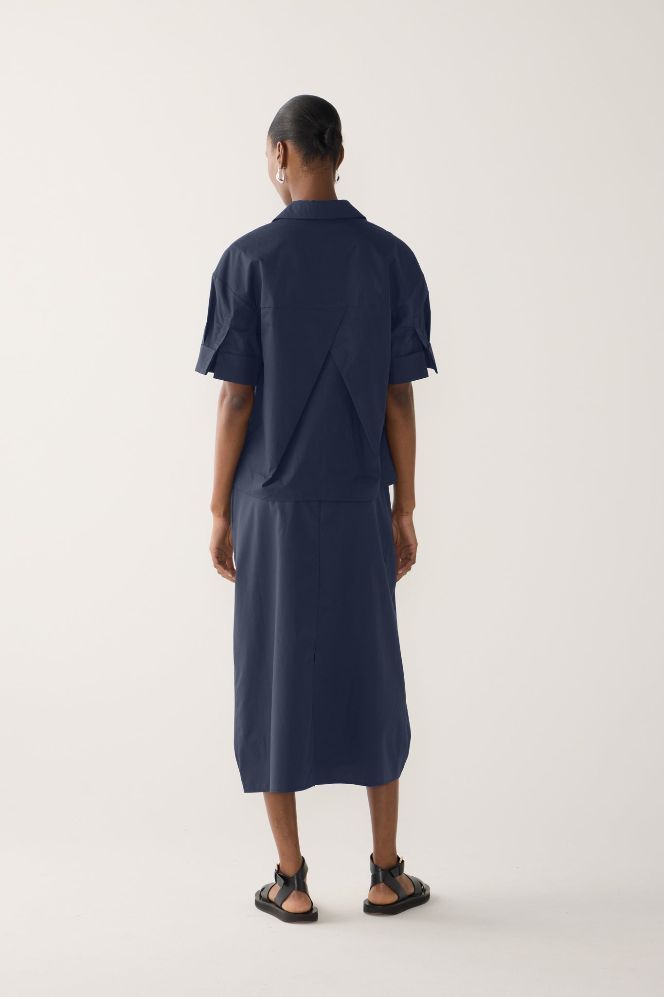 Pixie Shirt | Navy Poplin