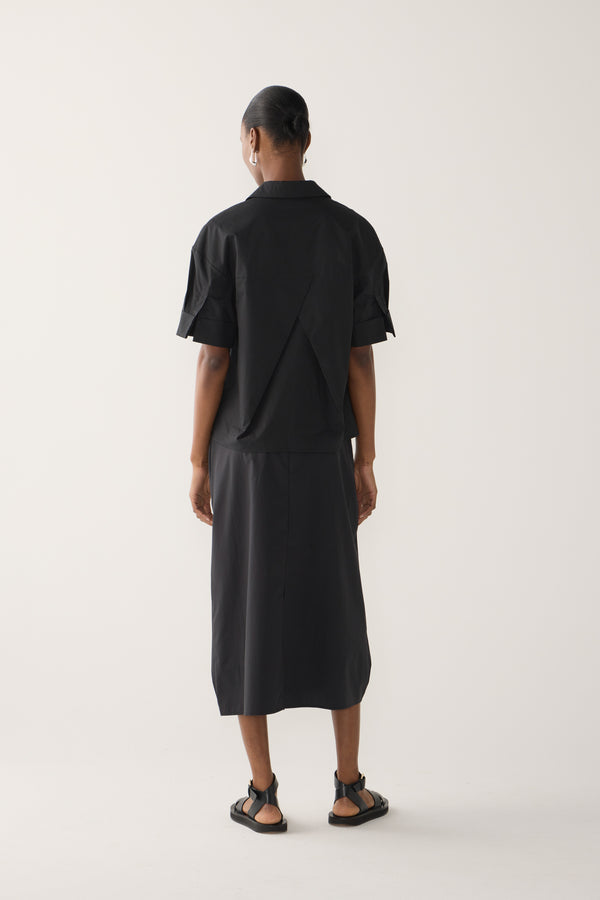 Pixie Shirt | Black Poplin