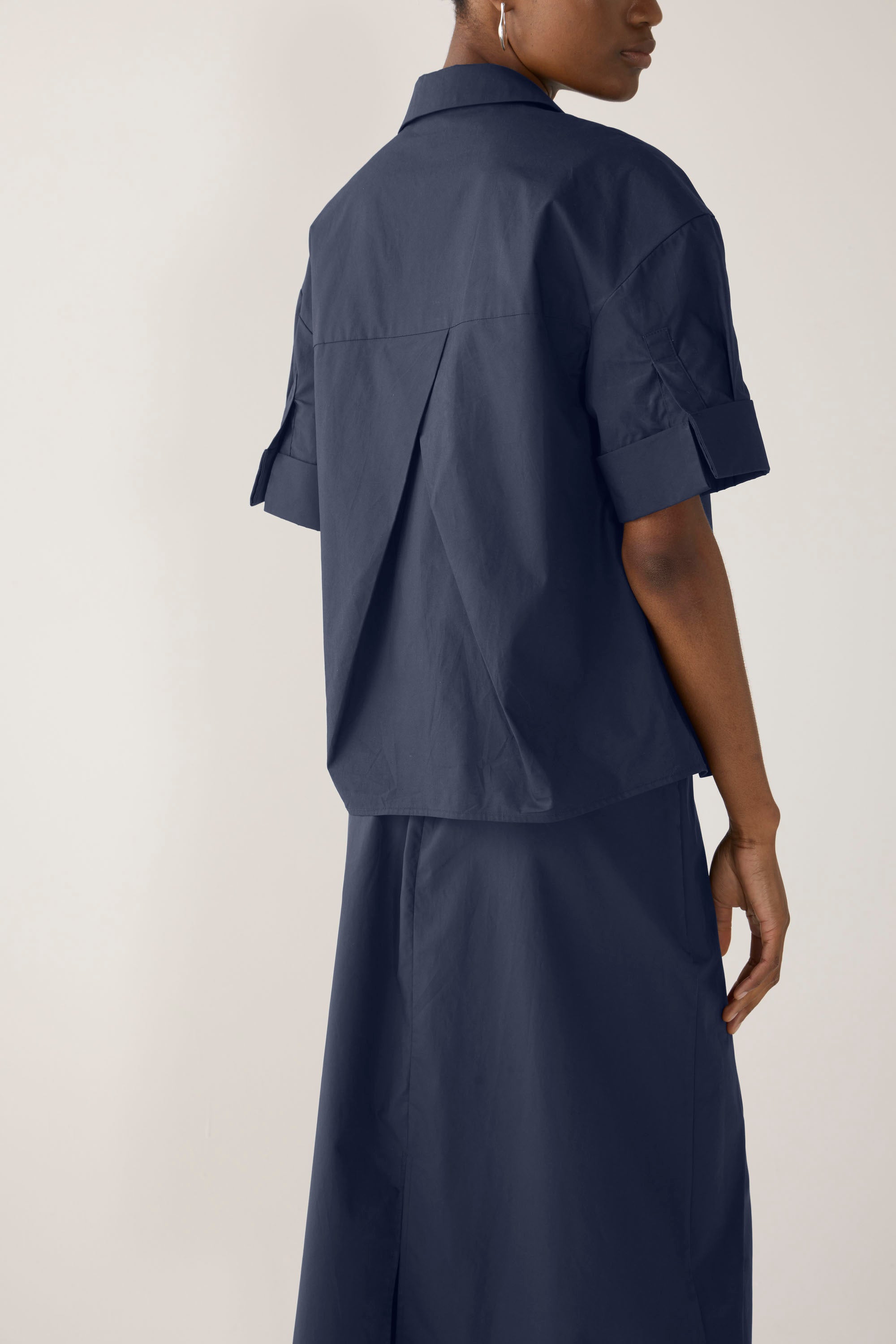 Pixie Shirt | Navy Poplin