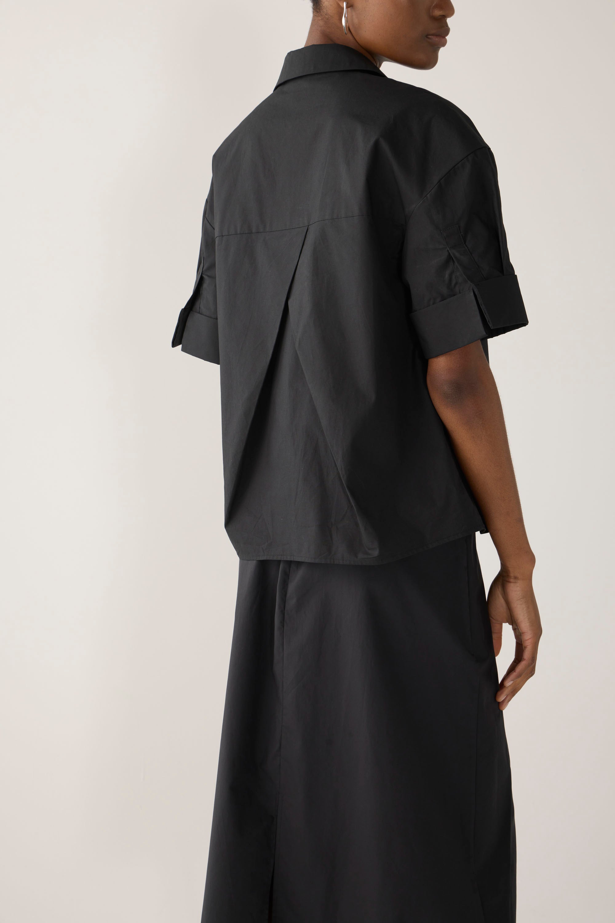 Pixie Shirt | Black Poplin