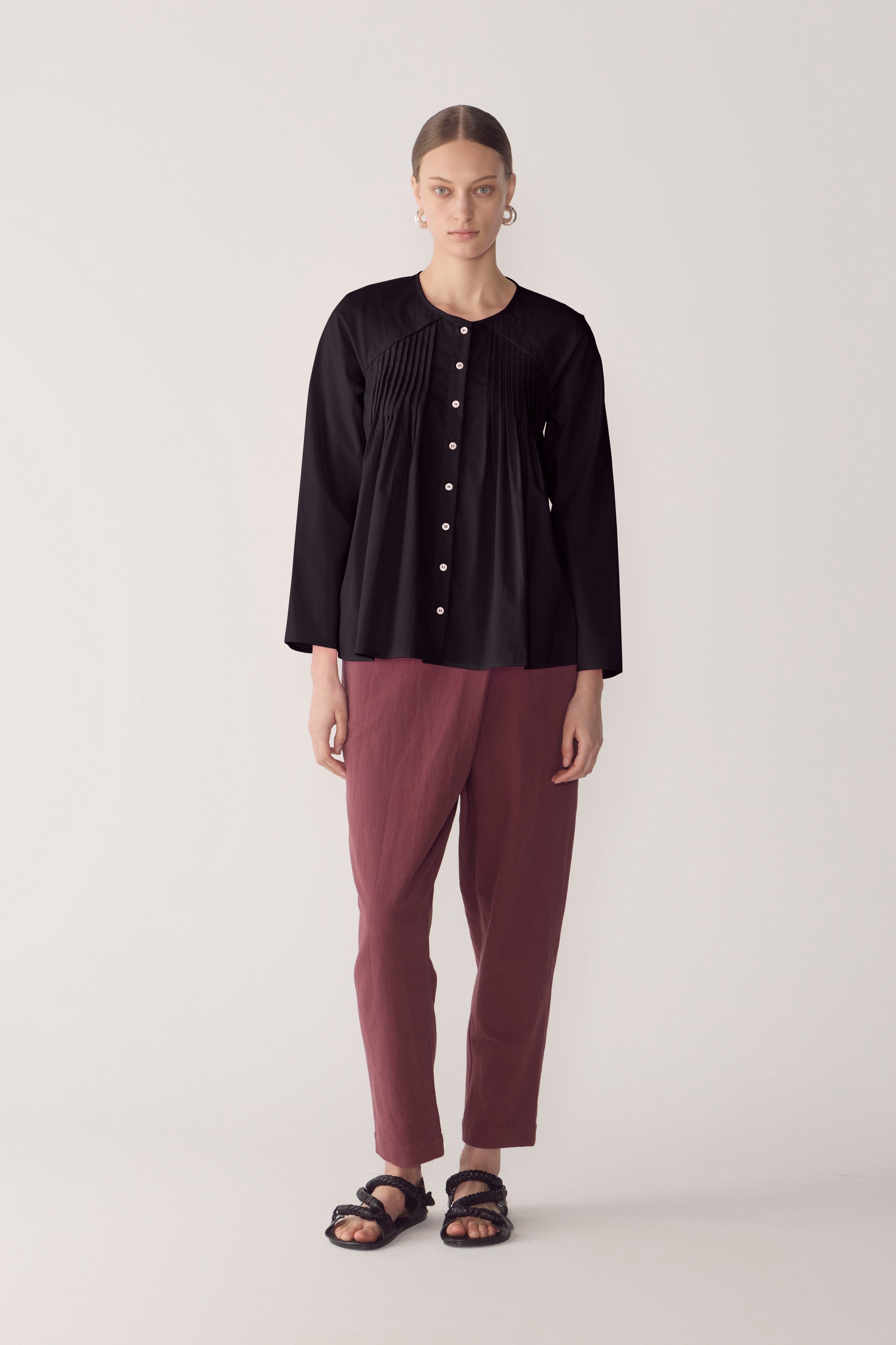 Rae Top | Black Poplin