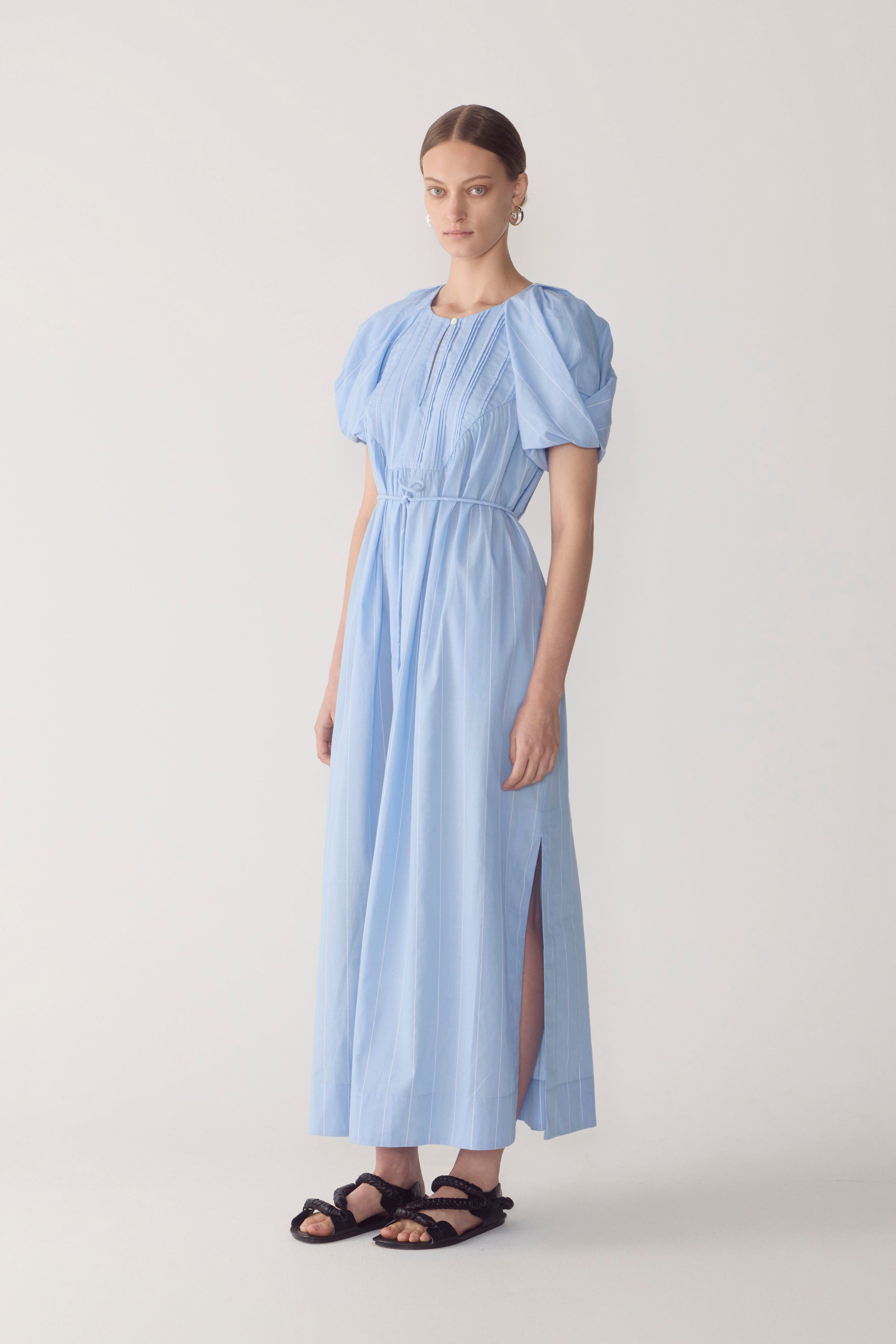 Raven Dress | Chambray Pinstripe Cotton