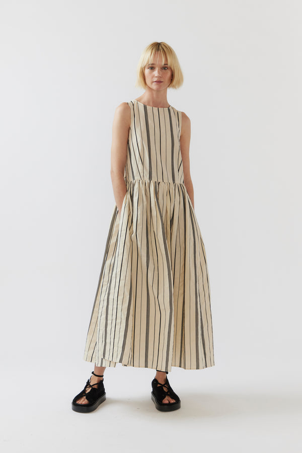 Remington Dress | Black Stripe Jacquard