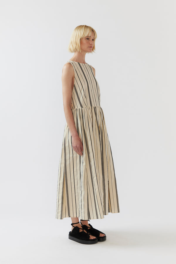 Remington Dress | Black Stripe Jacquard